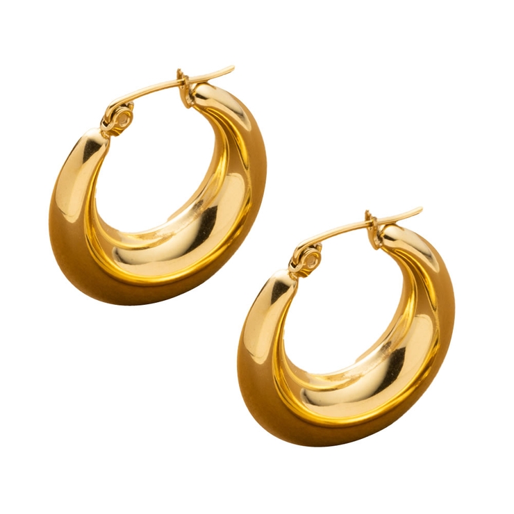 ゴールド | ステンレス製 ピアス フープピアス | CREAM-DOT