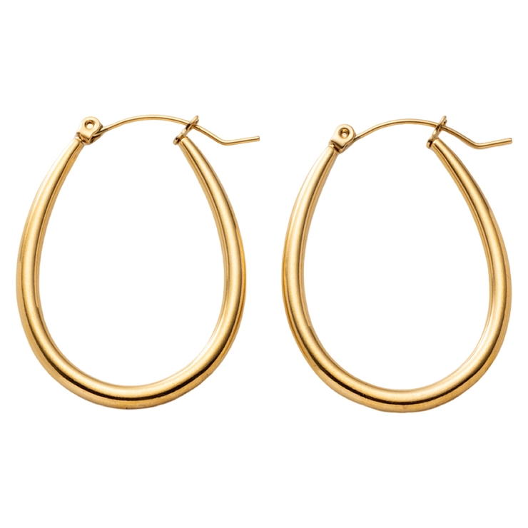 ゴールド | ステンレス製 ピアス フープピアス | CREAM-DOT