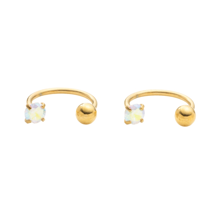 ゴールド×オーロラ | ステンレス製 ピアス 金属アレルギー | CREAM-DOT
