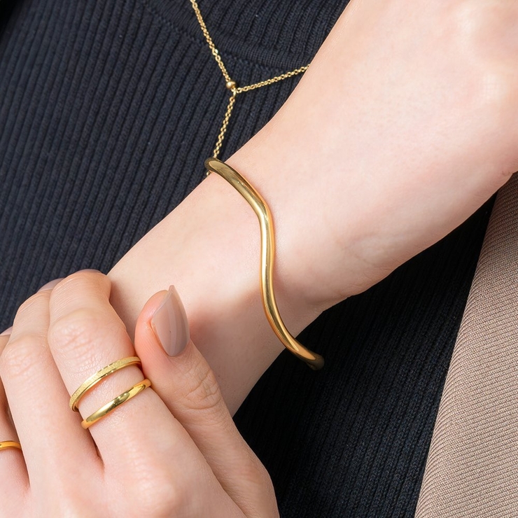 サージカルステンレス 金属アレルギー対応 バングル | CREAM-DOT | 詳細画像1 