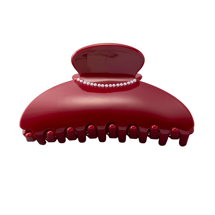 レッド | バンスクリップ ヘアクリップ パール | CREAM-DOT