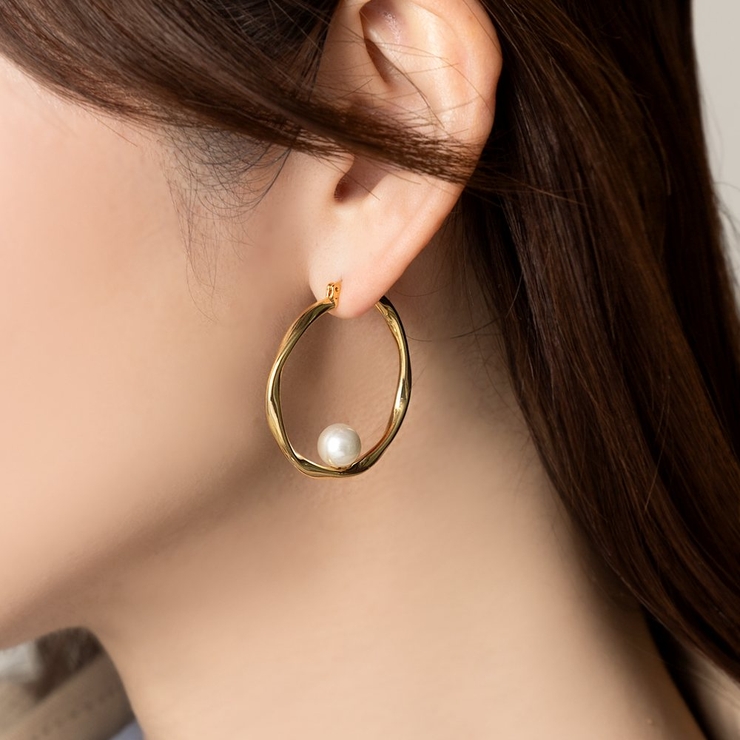 ピアス 18kコーティング チタンポスト | CREAM-DOT | 詳細画像1 