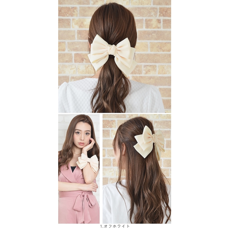 (ビッグとろみダブルリボンバレッタ&ゴム) バレッタ ヘアゴム | curvy's  | 詳細画像6 