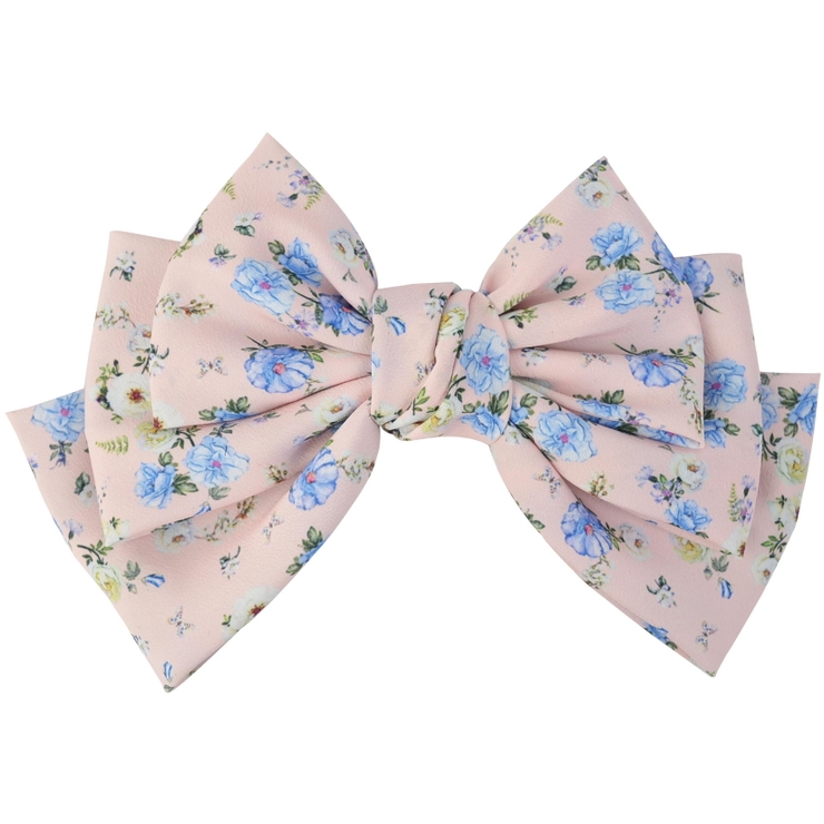 11.ピンクフラワー | (ビッグとろみダブルリボンバレッタ&ゴム) バレッタ ヘアゴム | curvy's 