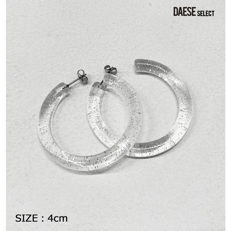 樹脂ラメフープピアス 全1色 ラメアクリルピアス | DAESE TOKYO | 詳細画像1 
