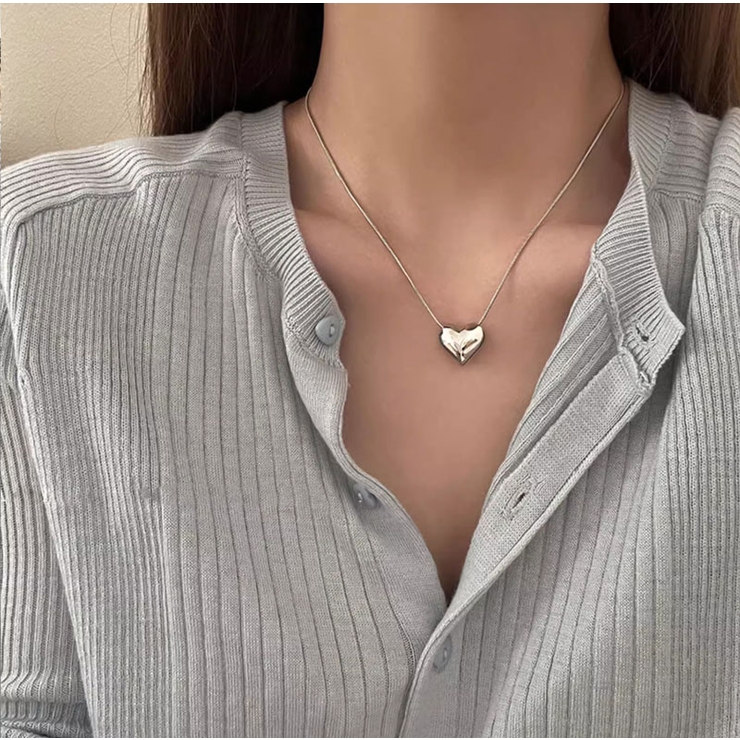 最高の品質 ハートチェーン ネックレス シルバー インスタ パンク ロック系 アクセサリー
