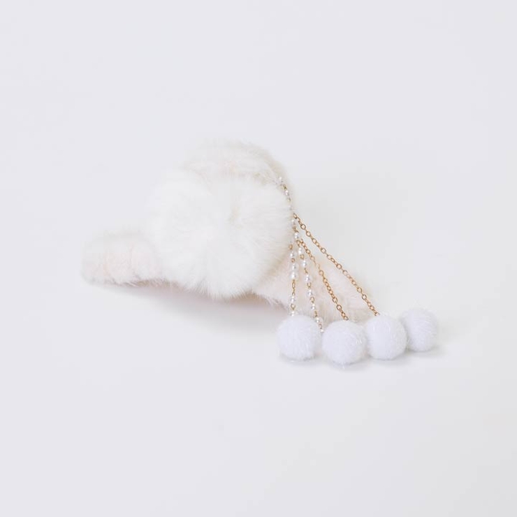 シンプルファーヘアクリップ|クリップレディースアクセサリージュエリーパーティーゴージャス結婚式二次会ウェディング派手かわいいおしゃれ