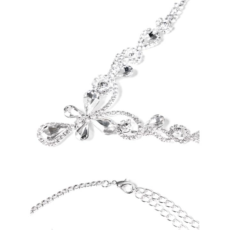 【KG】デイジーセット/ネックレス/バングル/ピアス 楽天市場】Tika ラウンド×ラインビジューシルバーベースネックレス