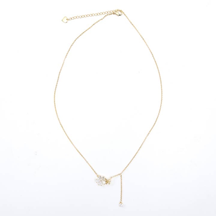 フローラルバタフライビジューネックレス | Dazzy | 詳細画像2 