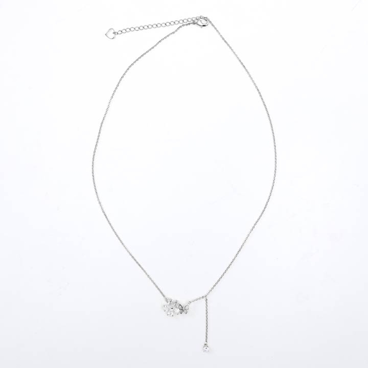 フローラルバタフライビジューネックレス | Dazzy | 詳細画像3 