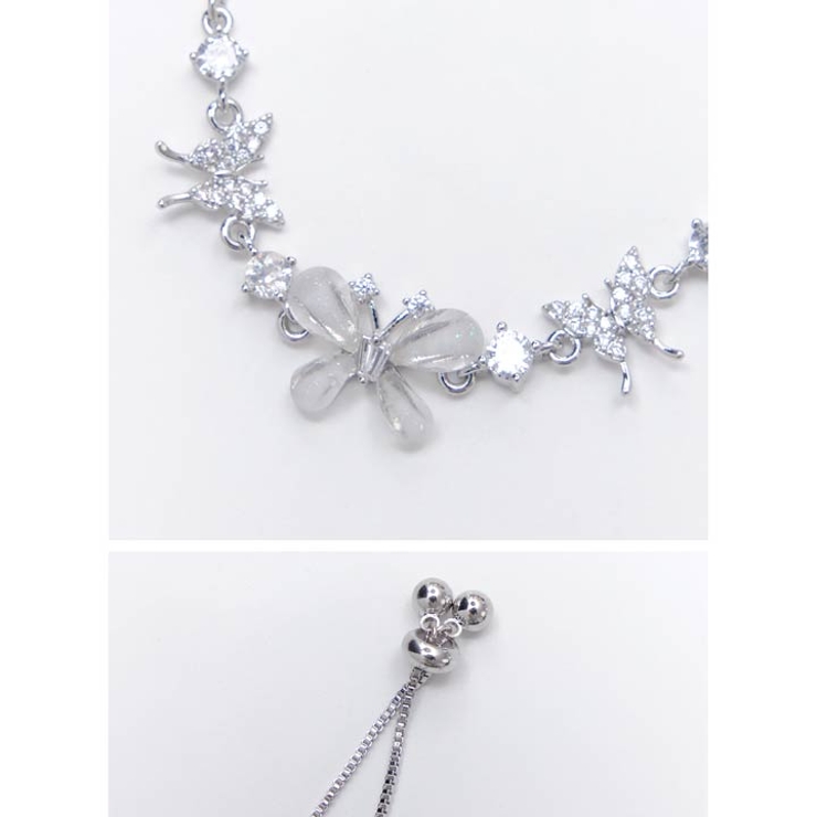 エレガントバタフライビジューブレスレット | Dazzy | 詳細画像4 