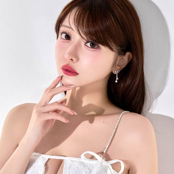 リボンビジューパールピアス[店内アクセ] | Dazzy | 詳細画像4 