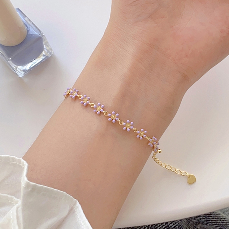 フラワーモチーフ ブレスレット ゴールド[品番：DCTW0002683