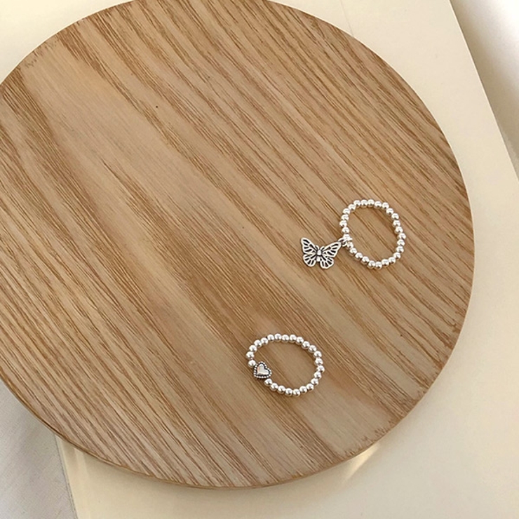 蝶々 ハート ビーズリング ピンキーリング | Decorative  | 詳細画像5 