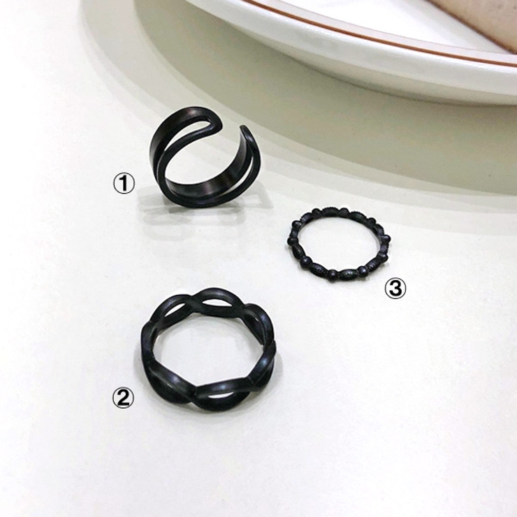指輪 リング 黒 シンプル ブラック メンズ レディース 重ね付け 通販