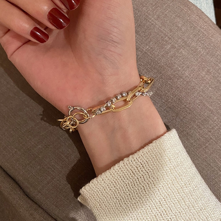 Vintage Mexican Silver Dual Chain Bracelet Toggle Clasp T
