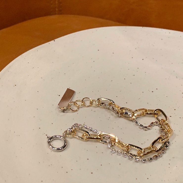 MIXチェーンブレスレット ゴールド×シルバー[品番：DCTW0002901