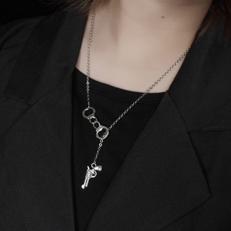 ピストル＆ハンドカフモチーフ ネックレス シルバー | Decorative  | 詳細画像1 