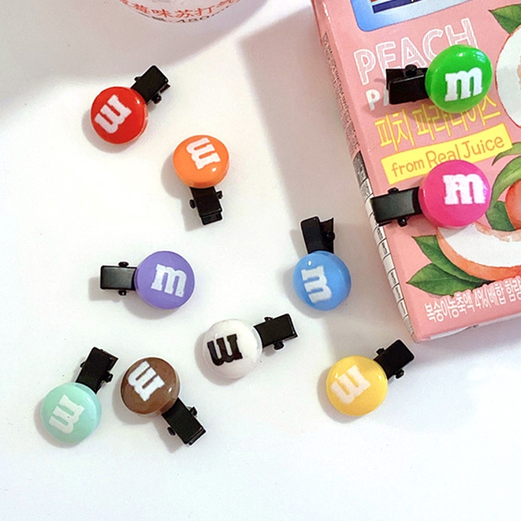 カラフルチョコモチーフ ミニヘアクリップ 10個セット[品番