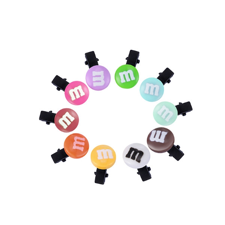 カラフルチョコモチーフ ミニヘアクリップ 10個セット[品番