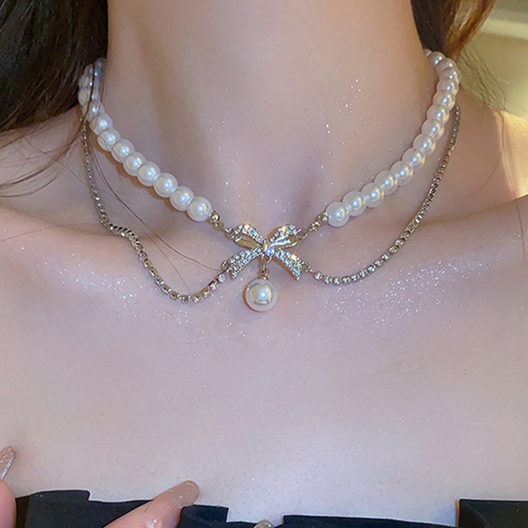 2連 リボン パール | レースレディース  | 詳細画像1 