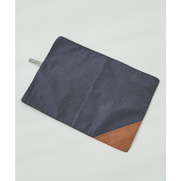 004-デニム風-ブラウン | 速乾シワになりにくい 無地×総柄 リバーシブルランチョンマット | devirock