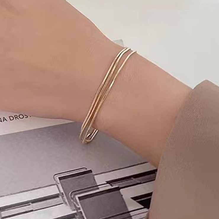 3連シンプルブレスレット 3連チェーン ブレスレット | インナーショップDiamondHearts  | 詳細画像1 