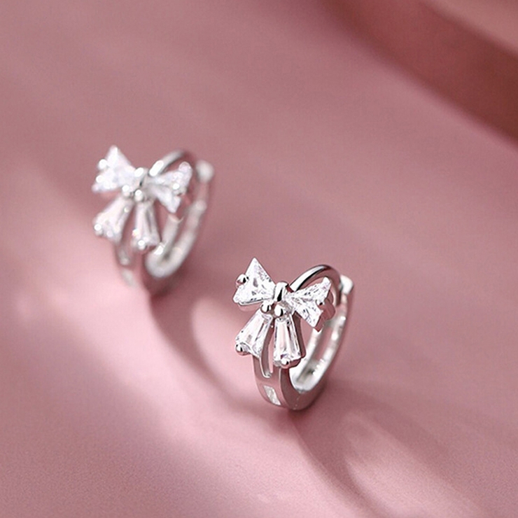 シルバー系その他 | リボン フープピアス 両耳用 | インナーショップDiamondHearts 