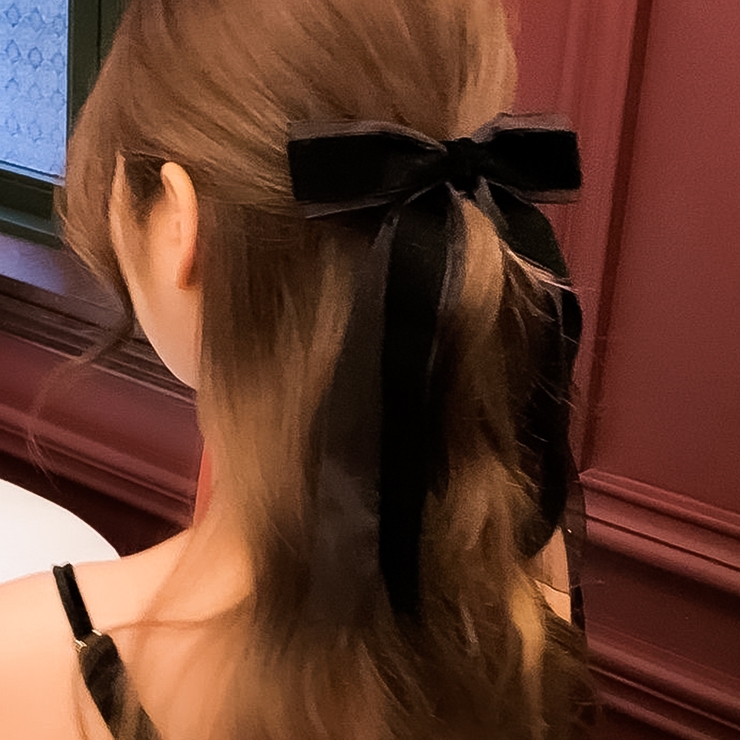 ベロアとオーガンジーのダブルリボンヘアクリップ | インナーショップDiamondHearts  | 詳細画像1 