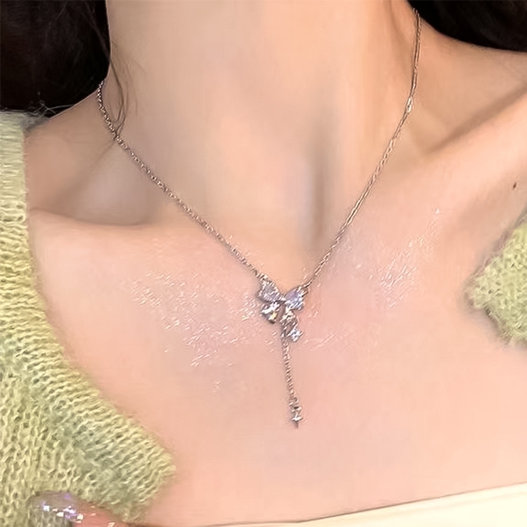 リボンストーン チャーム ネックレス | インナーショップDiamondHearts  | 詳細画像1 