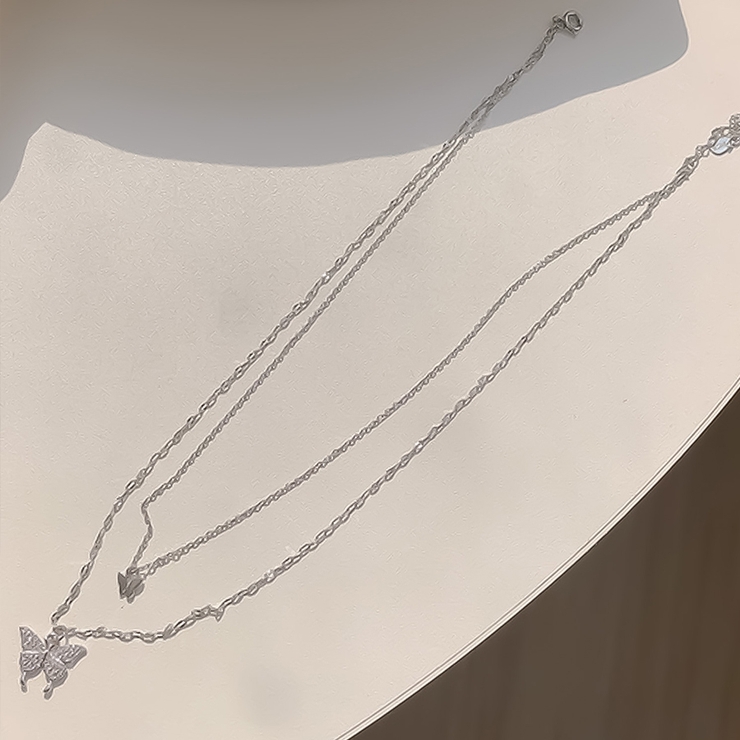 ダブルバタフライネックレス バタフライ 蝶々 | インナーショップDiamondHearts  | 詳細画像4 