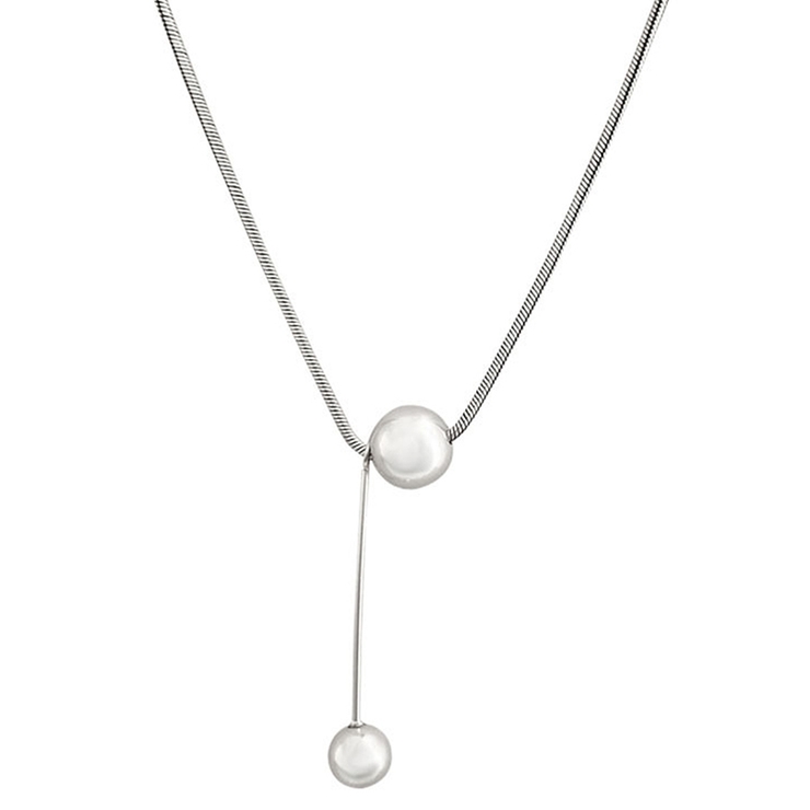 ダブルボールネックレス シルバー 華奢 韓国 韓国ファッション | インナーショップDiamondHearts  | 詳細画像6 