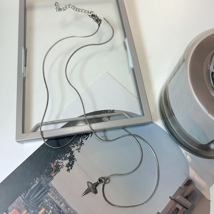 クロススターネックレス  星 シルバー シンプル 韓国 韓国ファッション | インナーショップDiamondHearts  | 詳細画像10 