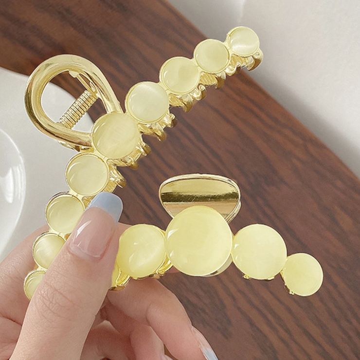 シェルデザインバンスクリップ 丸っぽい形 ヘアアクセ[品番