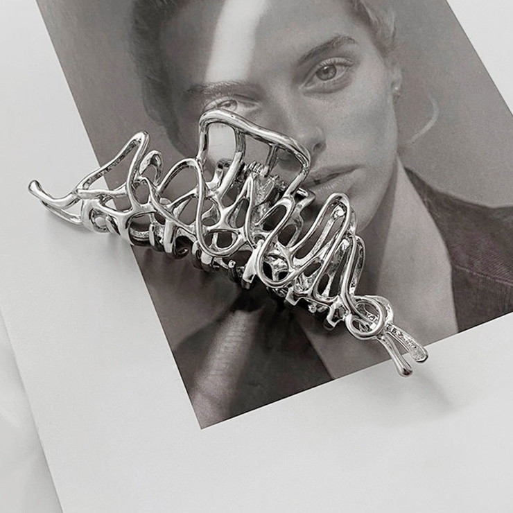 バンスクリップ ヘアクリップ しっかり留まる パール アクセント[品番