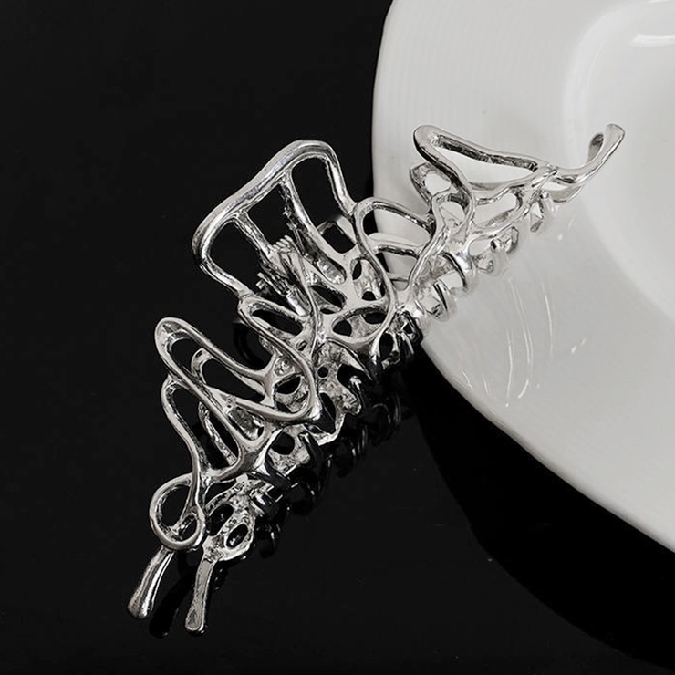 バンスクリップ ヘアクリップ しっかり留まる パール アクセント[品番