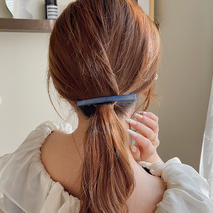 バレッタ ヘアアレンジ オーバル スクエア 大人っぽい[品番