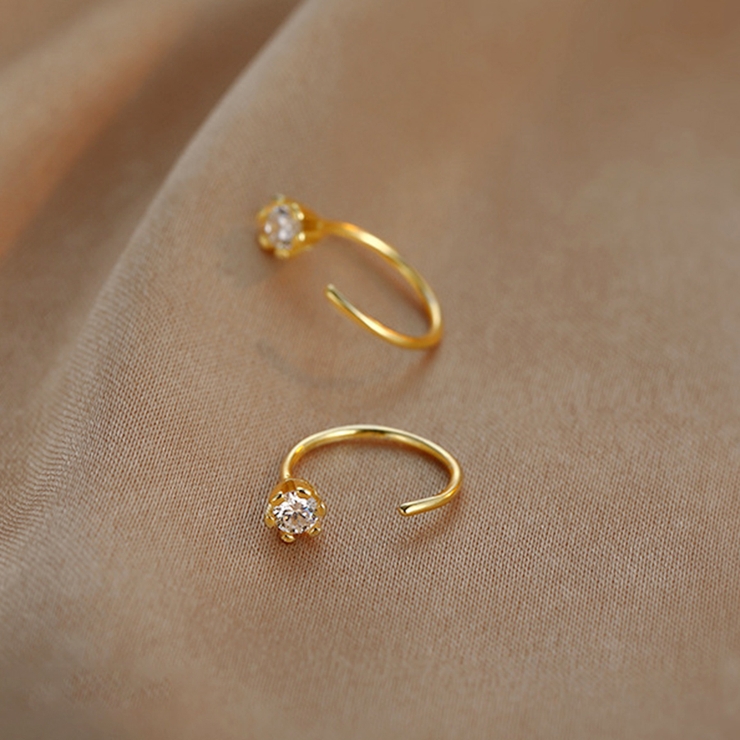 ゴールド | ビジューミニフープピアス | Doux Belle 