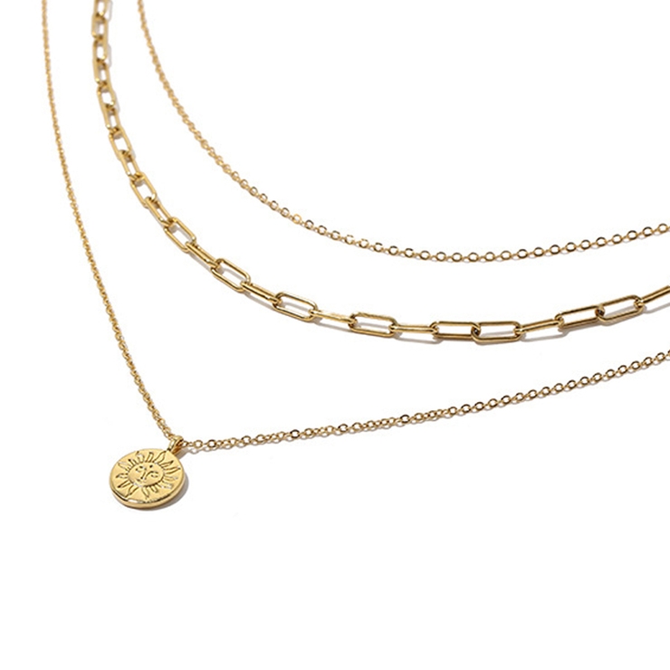 レイヤードゴールドチェーンネックレス | Doux Belle  | 詳細画像4 