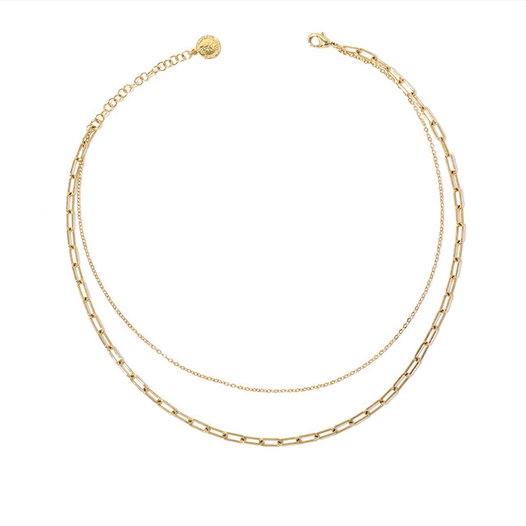 A | レイヤードゴールドチェーンネックレス | Doux Belle 