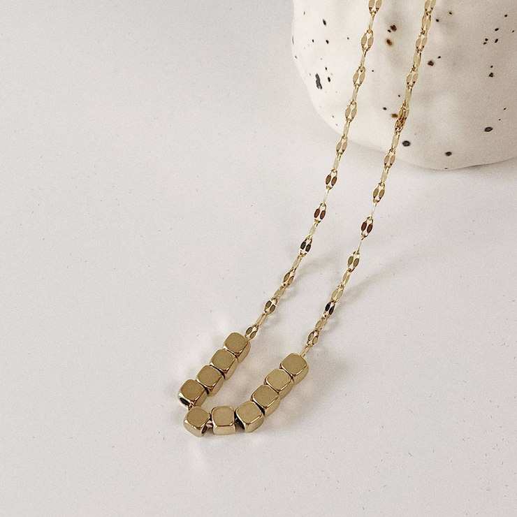 ゴールド | スクエアストーンネックレス | Doux Belle 