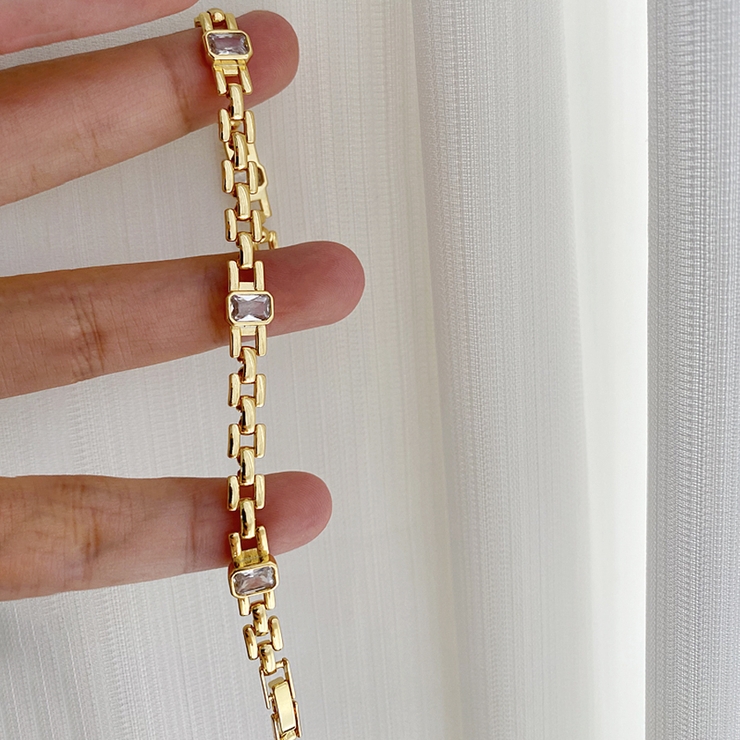 スクエアチェーンビジューブレスレット | Doux Belle  | 詳細画像3 