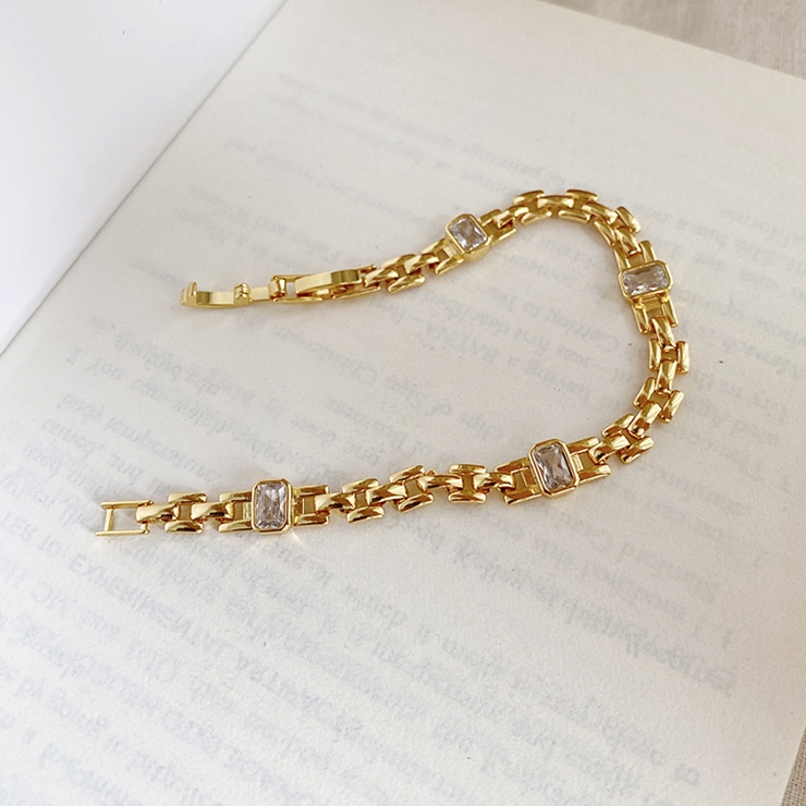 スクエアチェーンビジューブレスレット | Doux Belle  | 詳細画像6 