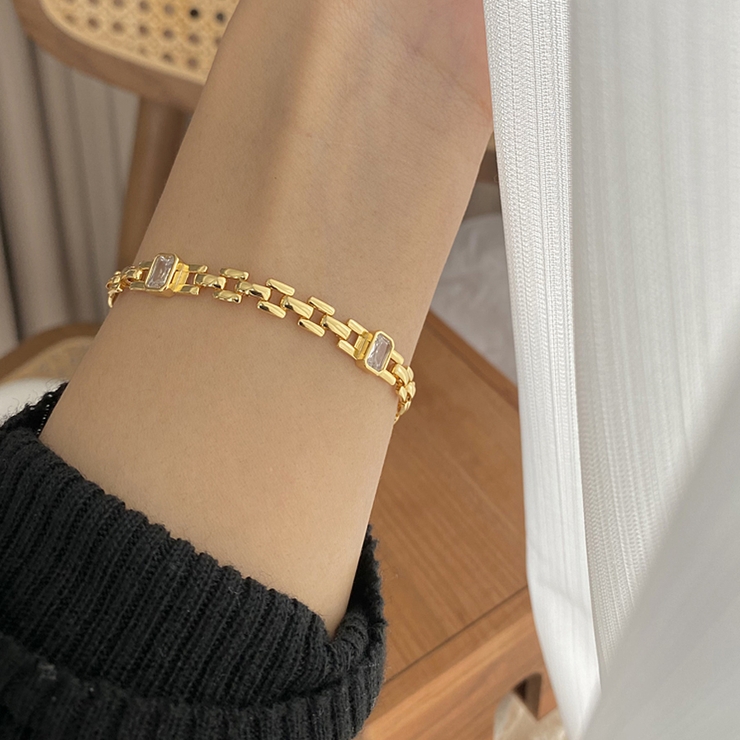 スクエアチェーンビジューブレスレット | Doux Belle  | 詳細画像8 