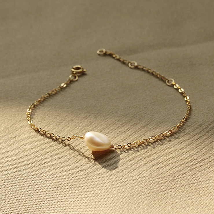 ゴールド | パールストーンゴールドブレスレット | Doux Belle 