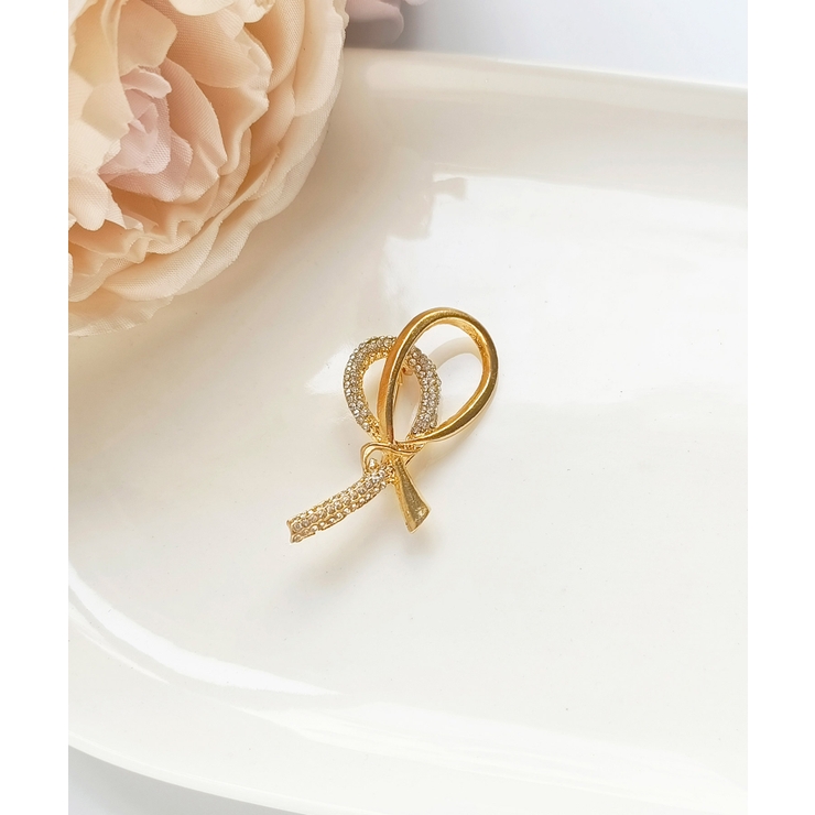 2連の結び上品なゴールドブローチ 結婚式 | DRESS+ | 詳細画像4 