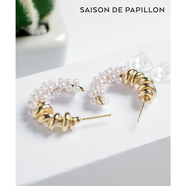 パールフープピアス | SAISON DE PAPILLON  | 詳細画像1