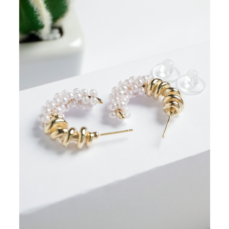 パールフープピアス | SAISON DE PAPILLON  | 詳細画像2