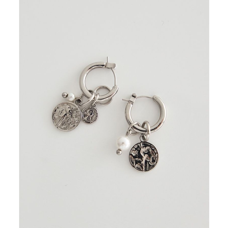 シルバー | 【ステンレス】コインフープピアス | earth music&ecology 