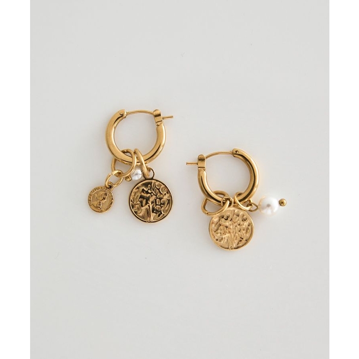 ゴールド | 【ステンレス】コインフープピアス | earth music&ecology 